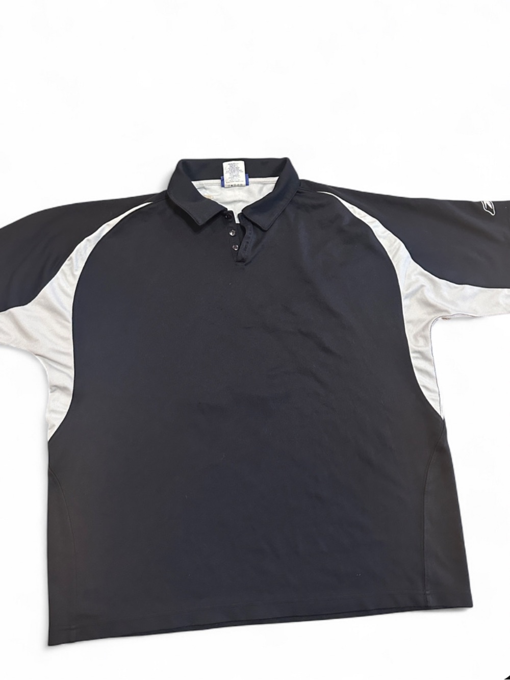 🖤 Vintage Y2K Reebok Black & Gray Colorblock Polo